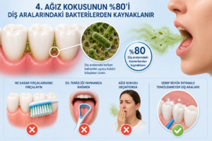 4. Ağız Kokusunun ’i Diş Aralarındaki Bakterilerden Kaynaklanır