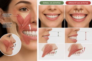 Pembe Estetik (Gummy Smile) Nedir? Diş Eti Estetiği Nasıl Yapılır? 5 3. Kas Kaynaklı Nedenler (Hiperaktif Dudak Kasları)
