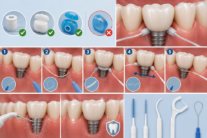 Diş ipi nasıl kullanılır? Adım adım doğru teknik 10 İmplantta diş ipi nasıl kullanılmalı