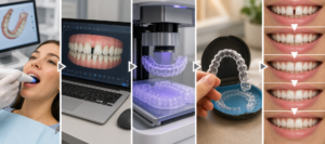 Şeffaf Plak Teknolojisi (Invisalign vb.) İle Telsiz Diastema Tedavisi