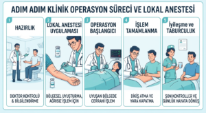 Adım adım klinik operasyon süreci ve lokal anestezi