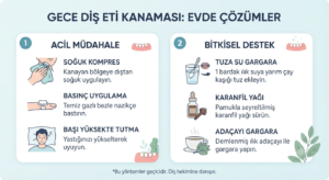 Gece diş eti kanaması nasıl geçer ve evde hangi bitkisel çözümler uygulanır