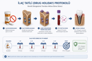 Kemik Erimesi İlacı Kullananlarda İmplant Tedavisi Yapılır mı? 12 Kemik Erimesi İlacı Kullananlarda “İlaç Tatili” (Drug Holiday) Protokolü