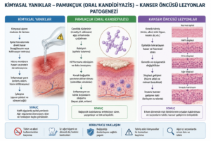Kimyasal yanıklaar, pamukçuk ve kanser öncüsü lezyonların patogenezi