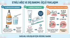 Klorheksidin gargara, florürlü macunlar ve modifiye Bass fırçalama tekniği