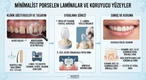 Minimalist porselen laminalar (yaprak porselen) ve koruyucu yüzeyler