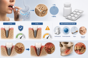 Kemik Erimesi İlacı Kullananlarda İmplant Tedavisi Yapılır mı? 7 Oral Bifosfonatların (Alendronat, Risedronat vb.) Risk Profili