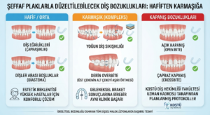 Şeffaf plak tedavisi nedir, dişler ne kadar sürede düzelir? 4 Şeffaf plaklarla hangi diş bozuklukları düzeltilebilir