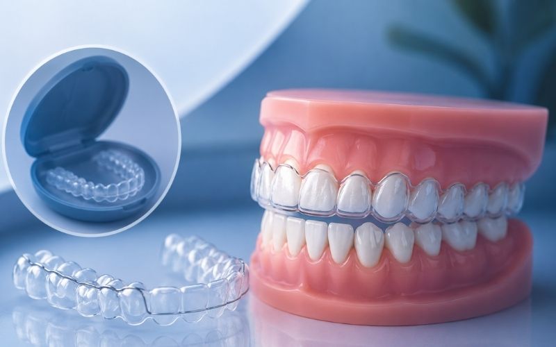 Diş retainer ve şeffaf pekiştirme apareyi