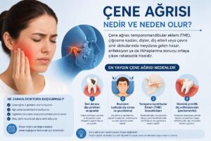 Çene ağrısı nedenlerini gösteren tıbbi illüstrasyon